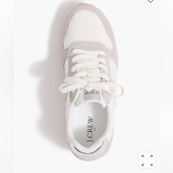 J. Crew Nylon striped city sneakers BJ256 Gray Drawstring White and Gray 8.5 - Picture 3 of 9